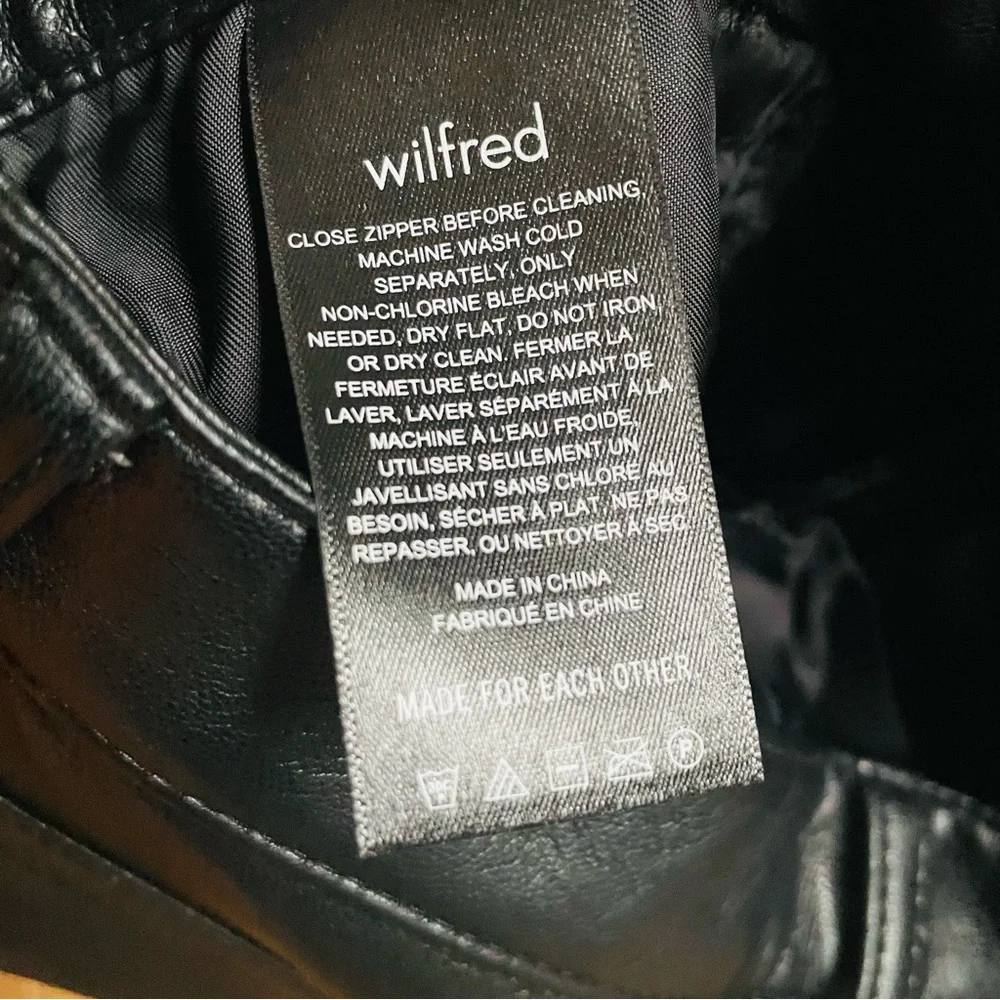 Wilfred Faux Leather Pants Women Size 0 Black Straight Leg Aritzia - Picture 4 of 10
